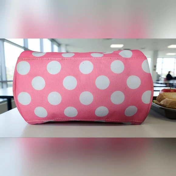 Kate Spade Pink & White Polka Dot Insulated Lunch Tote - Picture 6 of 12